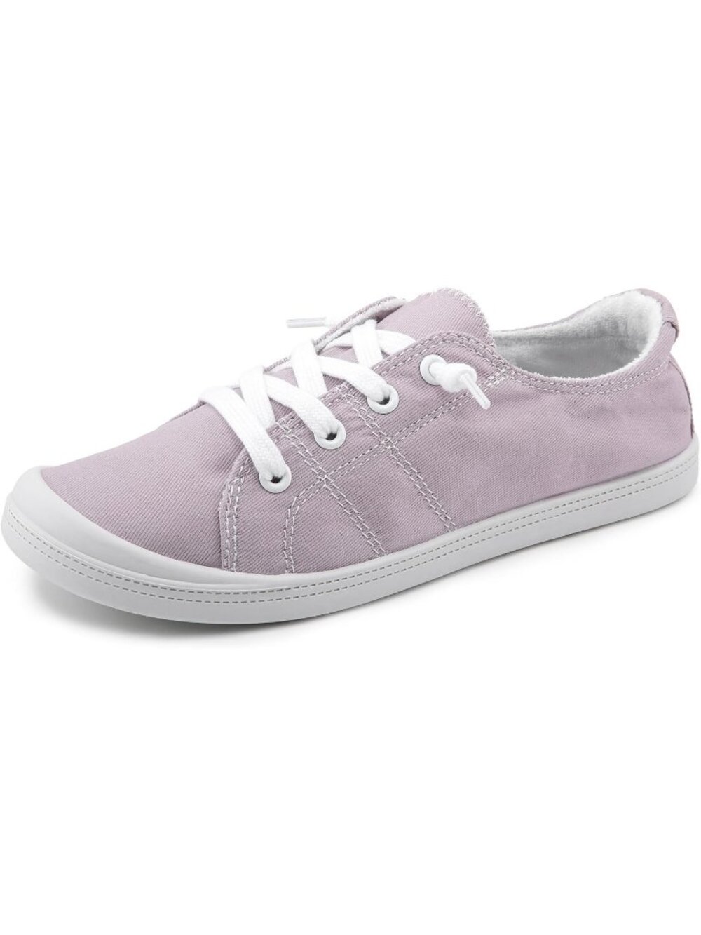 Women's Taro Purple Canvas Low Top Classic Non Slip Rubber Outsole Flat Sneakers
